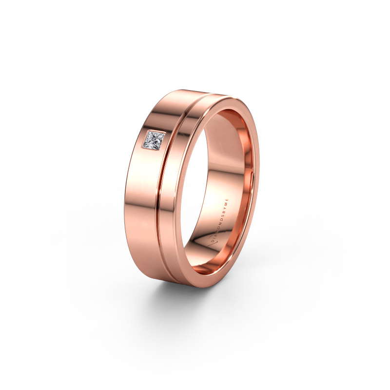 Bild av Vigselring WH0301L16APSQ 585 roséguld ±6 x 1,7 mm Labbodlad diamant