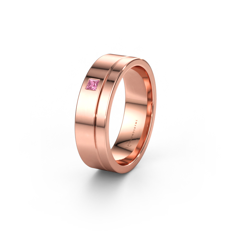 Immagine di Fede nuziale WH0301L16APSQ 585 oro rosa ±6 x 1,7 mm Zaffiro rosa