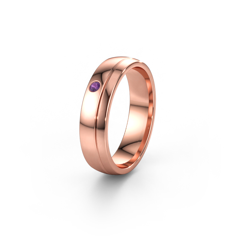 Bild av Vigselring WH0301L25AP 585 roséguld ±5 x 1,7 mm Ametist