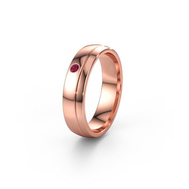Immagine di Fede nuziale WH0301L25AP 585 oro rosa ±5 x 1,7 mm Rodolite
