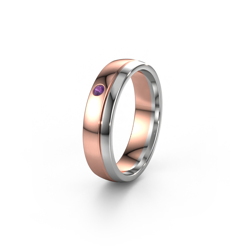Image of Wedding ring WH0301L25AP 585 rose gold ±0.20x0.07 in Amethyst