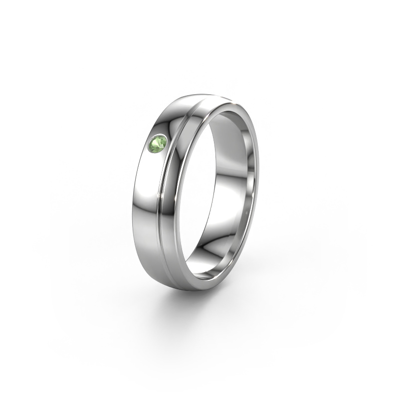 Image of Wedding ring WH0301L25AP 950 platinum ±0.20x0.07 in Tourmaline green