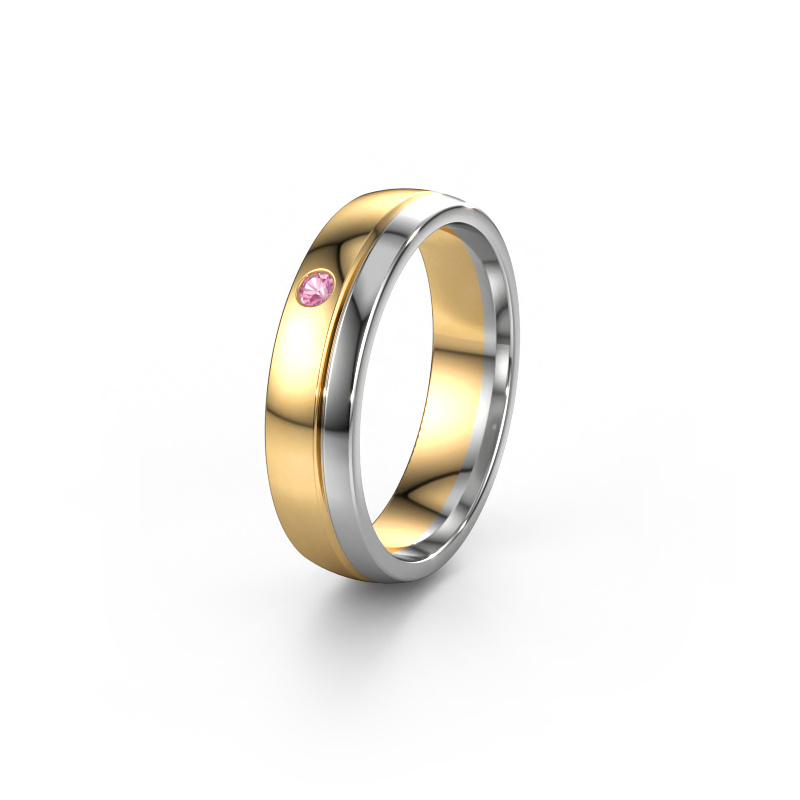 Image of Wedding ring WH0301L25AP 585 gold ±0.20x0.07 in Pink sapphire
