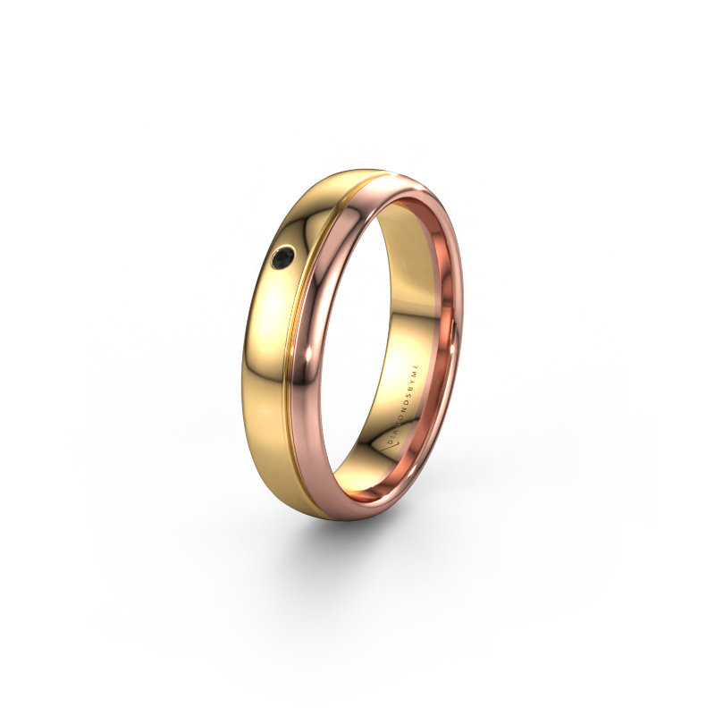 Image of Wedding ring WH0301L35AP 585 gold ±0.20x0.07 in Black diamond