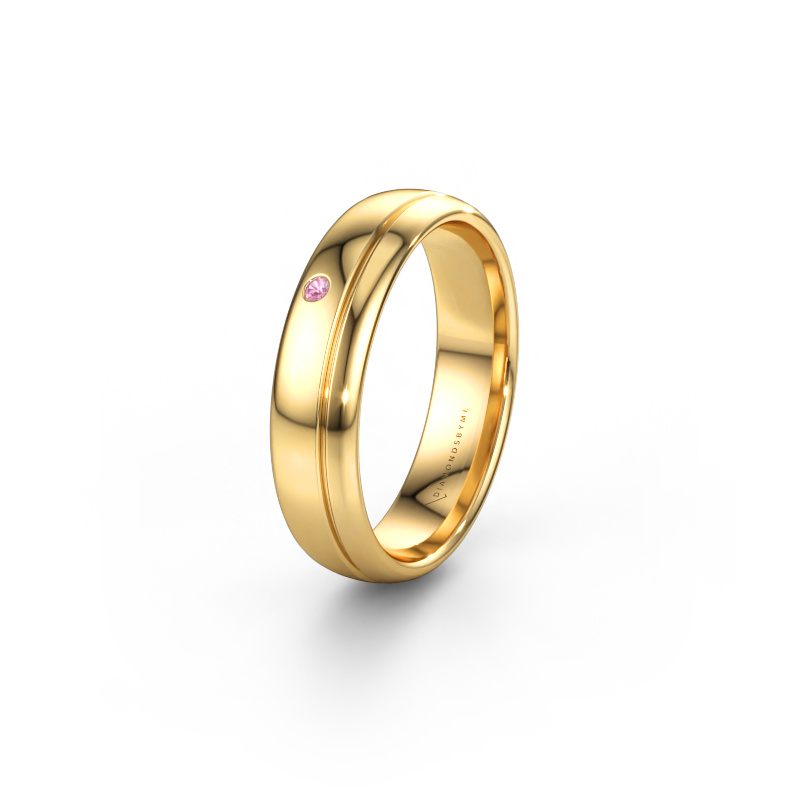 Immagine di Fede nuziale WH0301L35AP 585 oro ±5 x 1,7 mm Zaffiro rosa