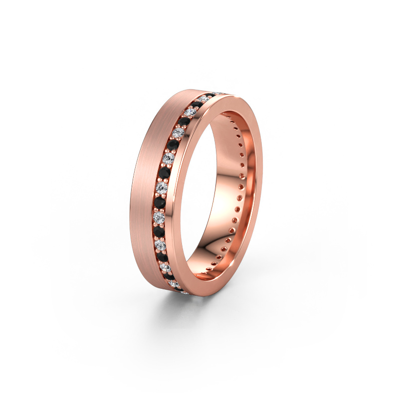 Immagine di Fede nuziale WH0303L15BPM 585 oro rosa ±5 x 2 mm Diamante nero 0.484 crt