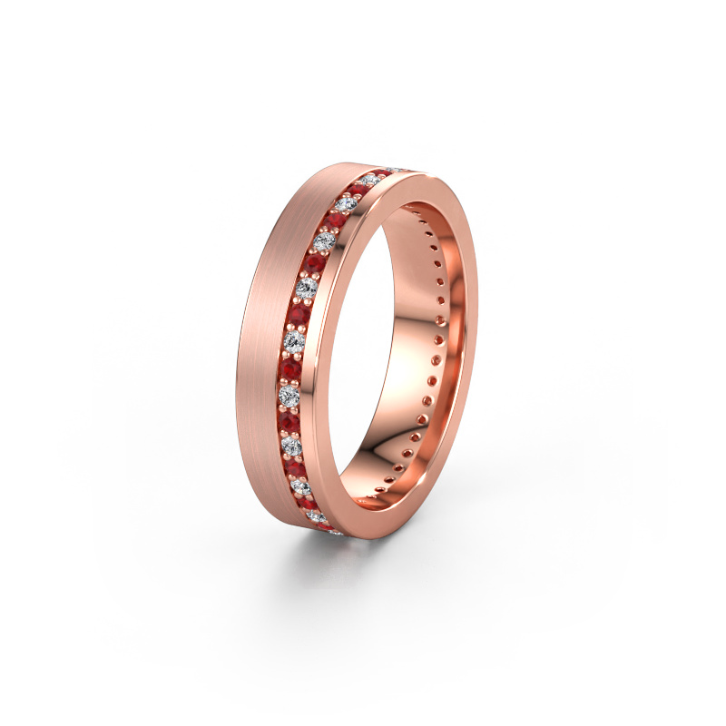 Immagine di Fede nuziale WH0303L15BPM 585 oro rosa ±5 x 2 mm Rubino 1.3 mm
