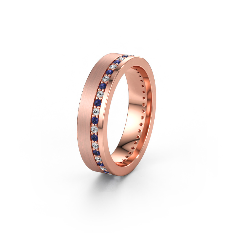 Afbeelding van Trouwring WH0303L15BPM 585 rosé goud ±5 x 2 mm Saffier 1.3 mm