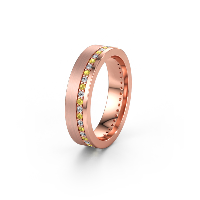 Immagine di Fede nuziale WH0303L15BPM 585 oro rosa ±5 x 2 mm Zaffiro giallo 1.3 mm