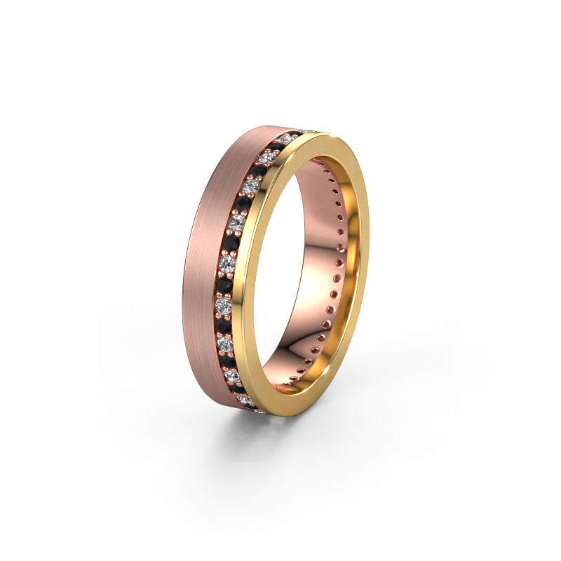 Bild von Ehering WH0303L15BPM 585 Roségold ±5x2 mm Schwarz Diamant 0.484 crt