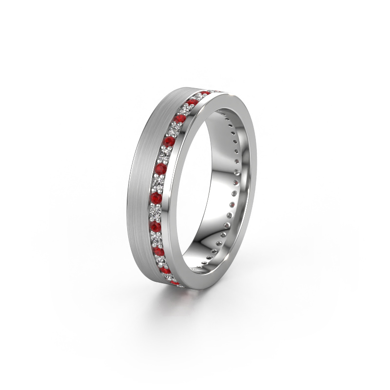 Image of Wedding ring WH0303L15BPM 950 platinum ±0.20x0.08 in Ruby 1.3 mm