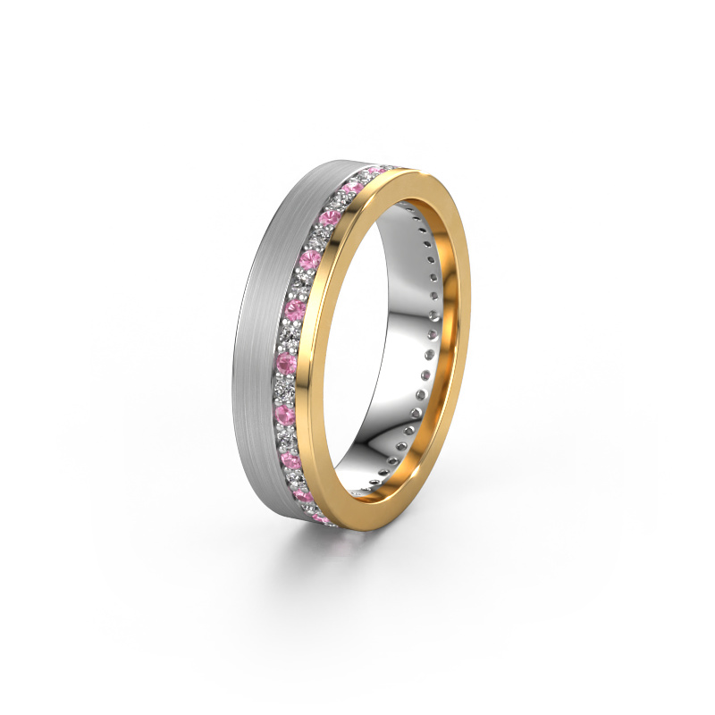 Bild von Ehering WH0303L15BPM 585 Weißgold ±5x2 mm Pink Saphir 1.3 mm