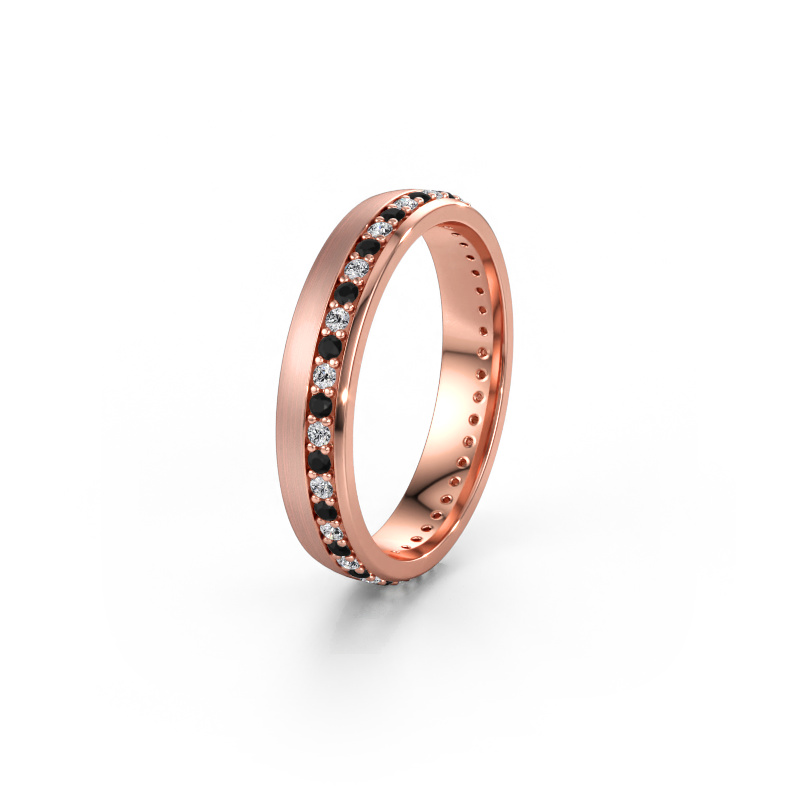 Immagine di Fede nuziale WH0303L24AM 585 oro rosa ±4 x 1,7 mm Diamante nero