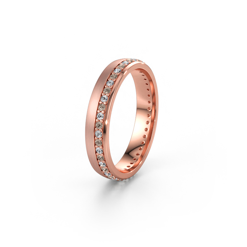 Immagine di Fede nuziale WH0303L24AM 585 oro rosa ±4 x 1,7 mm Diamante marrone