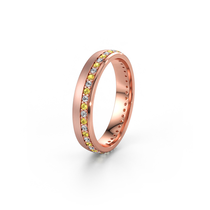 Immagine di Fede nuziale WH0303L24AM 585 oro rosa ±4 x 1,7 mm Zaffiro giallo