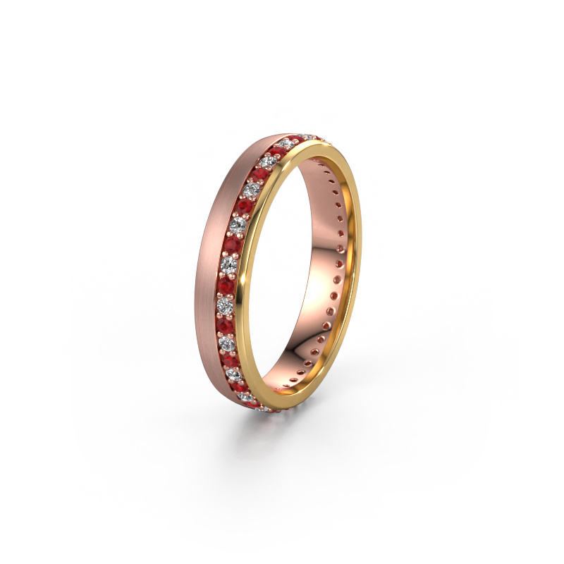 Image of Wedding ring WH0303L24AM 585 rose gold ±0.16x0.07 in Ruby