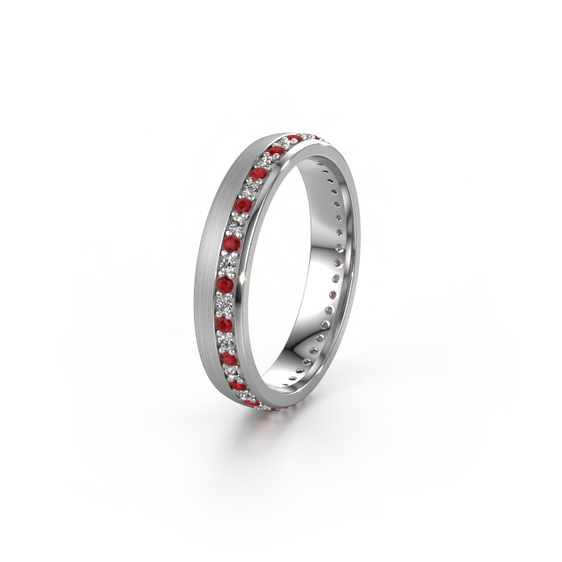 Image of Wedding ring WH0303L24AM 950 platinum ±0.16x0.07 in Ruby