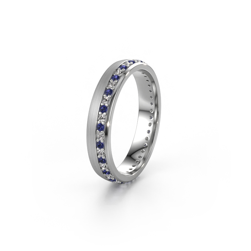 Image of Wedding ring WH0303L24AM 950 platinum ±0.16x0.07 in Sapphire