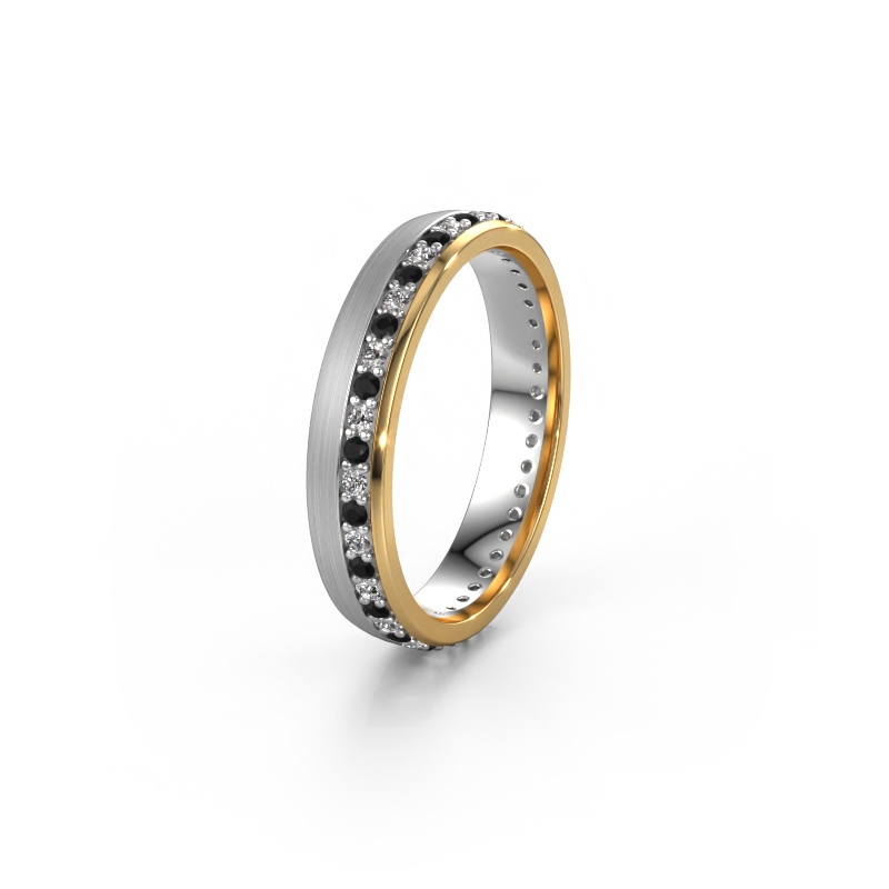 Bild von Ehering WH0303L24AM 585 Weißgold ±4x1.7 mm Schwarz Diamant