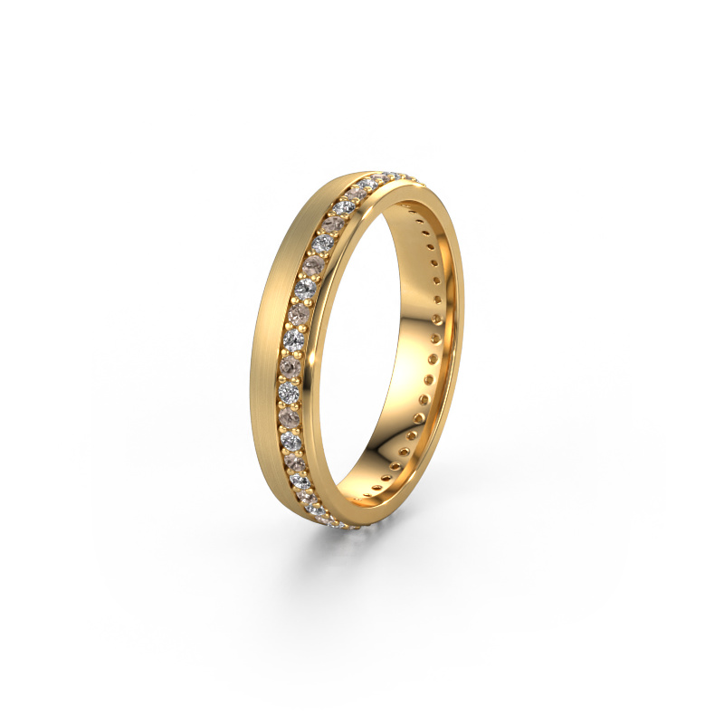 Bild von Ehering WH0303L24AM 585 Gold ±4x1.7 mm Braun Diamant