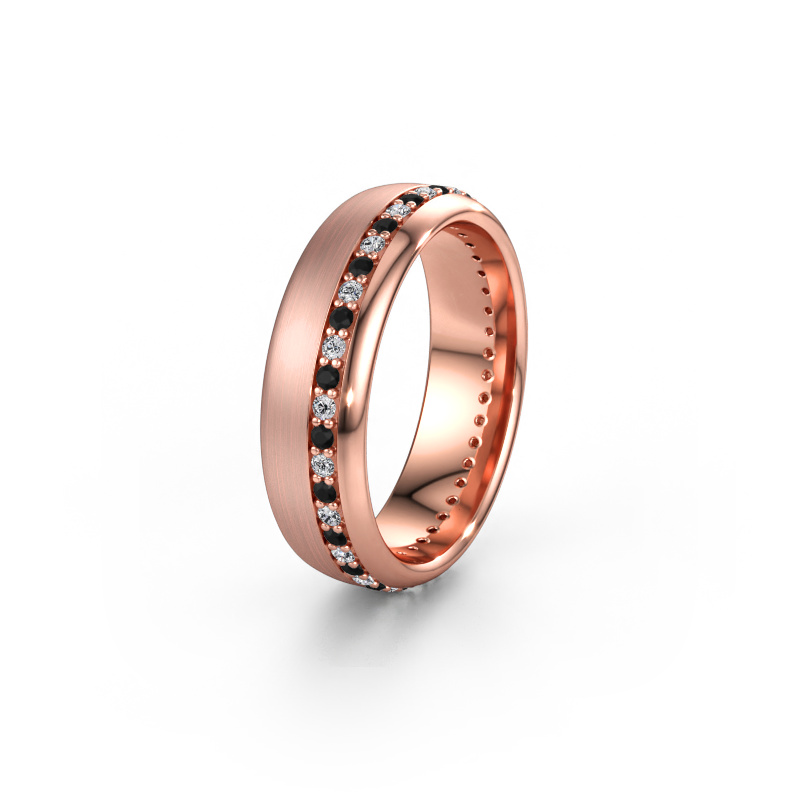 Immagine di Fede nuziale WH0303L36BMP 585 oro rosa ±6 x 2 mm Diamante nero
