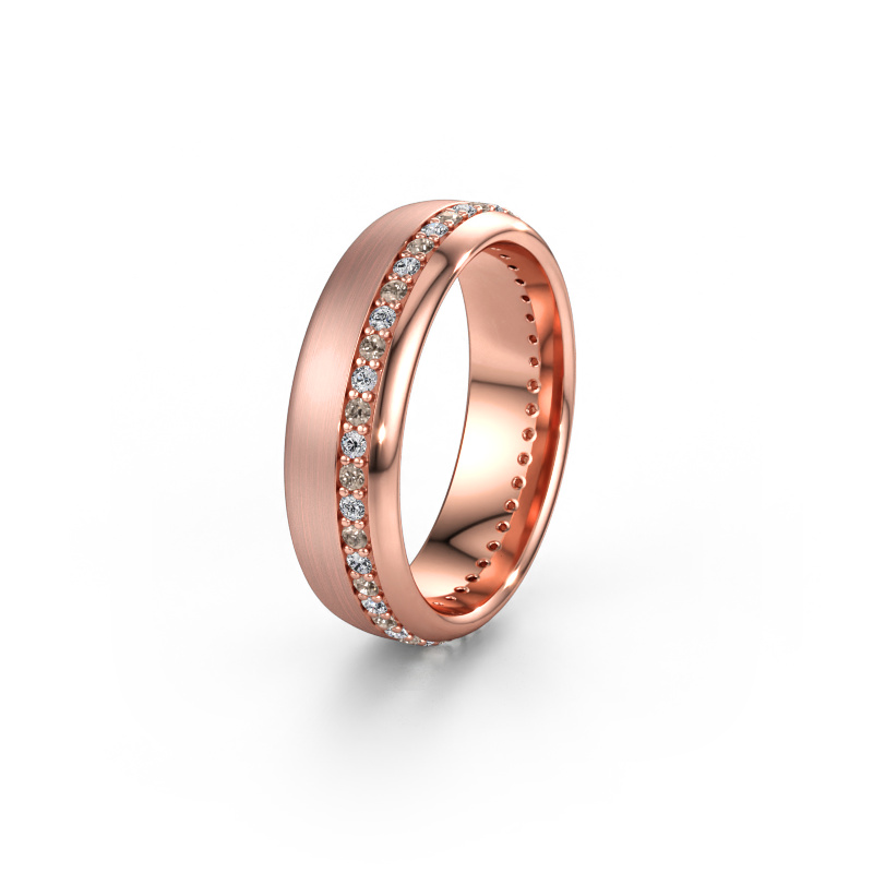 Bild av Vigselring WH0303L36BMP 585 roséguld ±6 x 2 mm Brun diamant