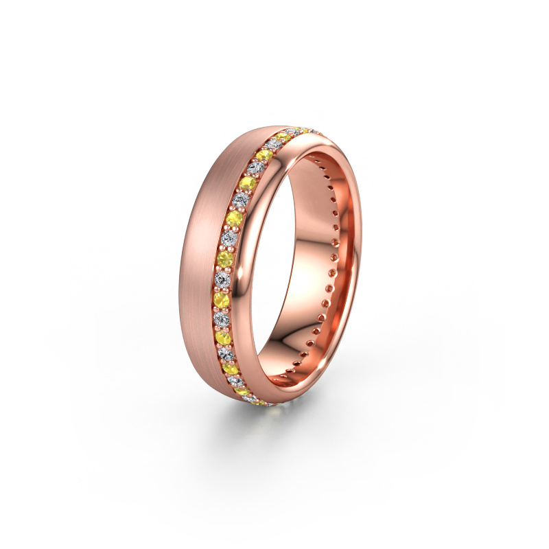 Immagine di Fede nuziale WH0303L36BMP 585 oro rosa ±6 x 2 mm Zaffiro giallo