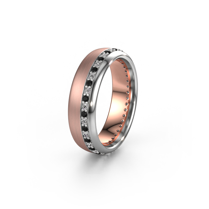 Image of Wedding ring WH0303L36BMP 585 rose gold ±0.24x0.08 in Black diamond