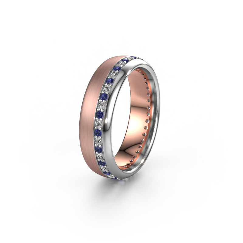 Image of Wedding ring WH0303L36BMP 585 rose gold ±0.24x0.08 in Sapphire