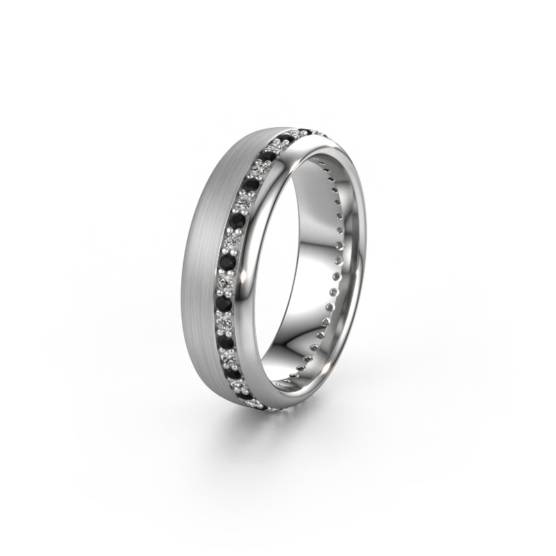 Image of Wedding ring WH0303L36BMP 585 white gold ±6x2 mm Black diamond