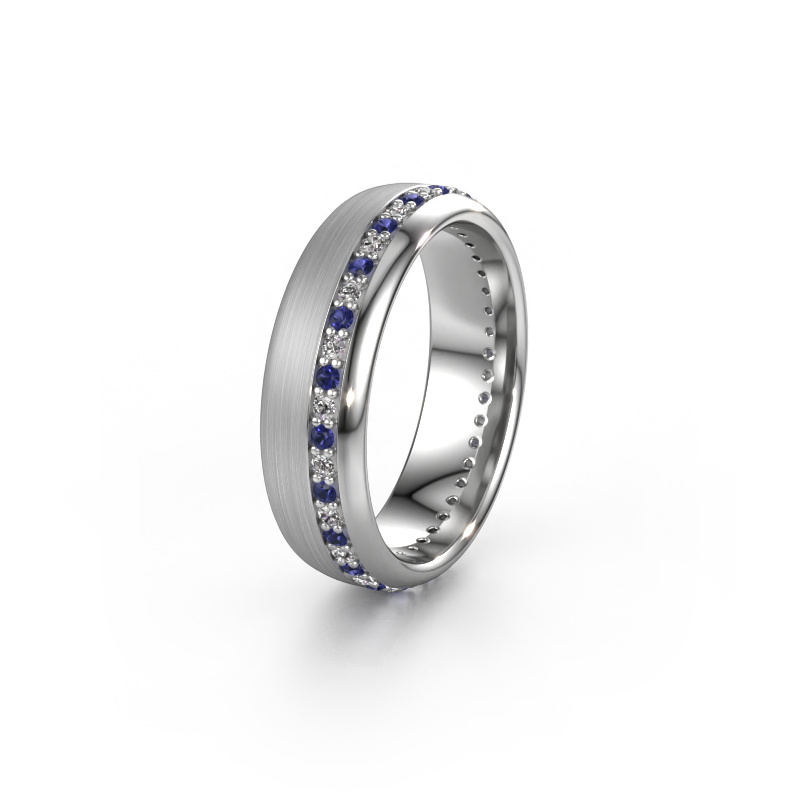 Image of Wedding ring WH0303L36BMP 585 white gold ±0.24x0.08 in Sapphire