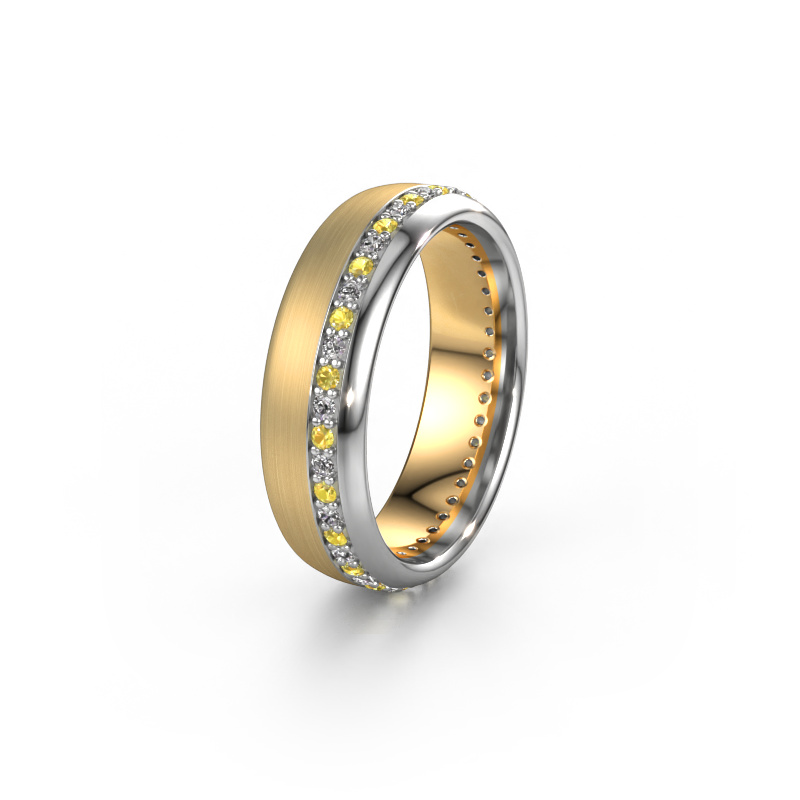 Image of Wedding ring WH0303L36BMP 585 gold ±0.24x0.08 in Yellow sapphire