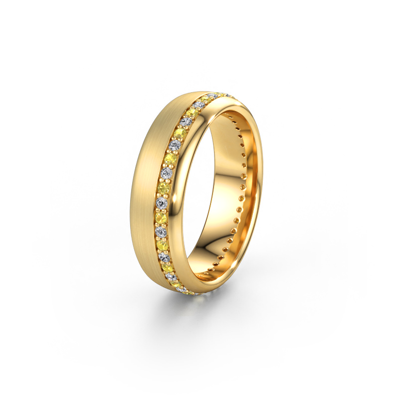 Immagine di Fede nuziale WH0303L36BMP 585 oro ±6 x 2 mm Zaffiro giallo
