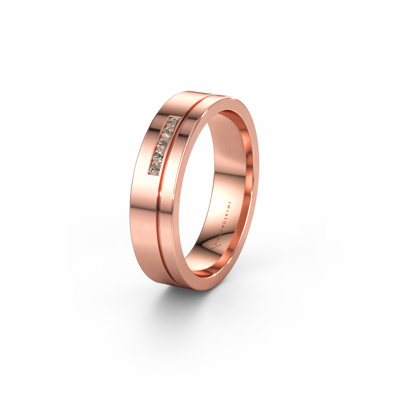 Immagine di Fede nuziale WH0307L15AP 585 oro rosa ±5 x 1,7 mm Diamante marrone