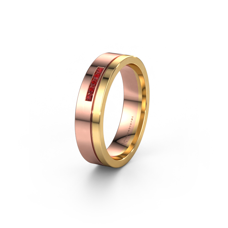 Image of Wedding ring WH0307L15AP 585 rose gold ±0.20x0.07 in Ruby