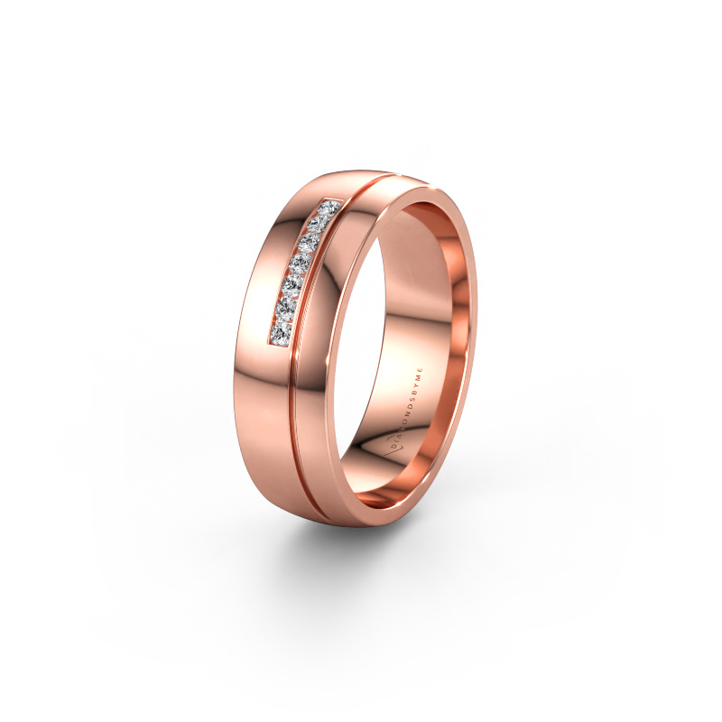 Immagine di Fede nuziale WH0308L26AP 585 oro rosa ±6 x 1,7 mm Diamante lab grown