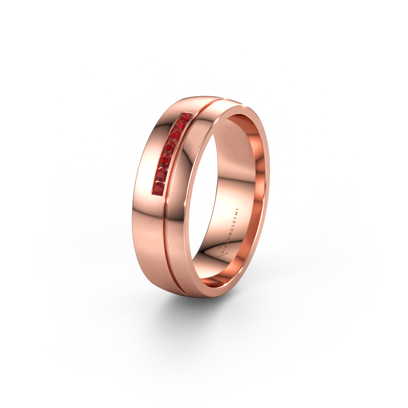 Bild av Vigselring WH0308L26AP 585 roséguld ±6 x 1,7 mm Rubin