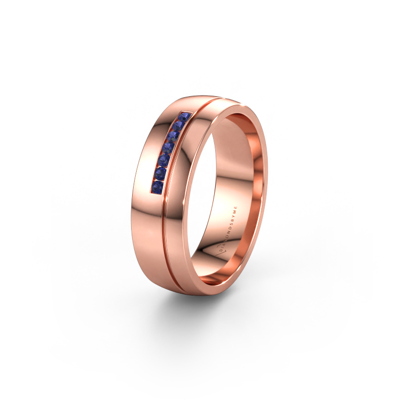 Immagine di Fede nuziale WH0308L26AP 585 oro rosa ±6 x 1,7 mm Zaffiro