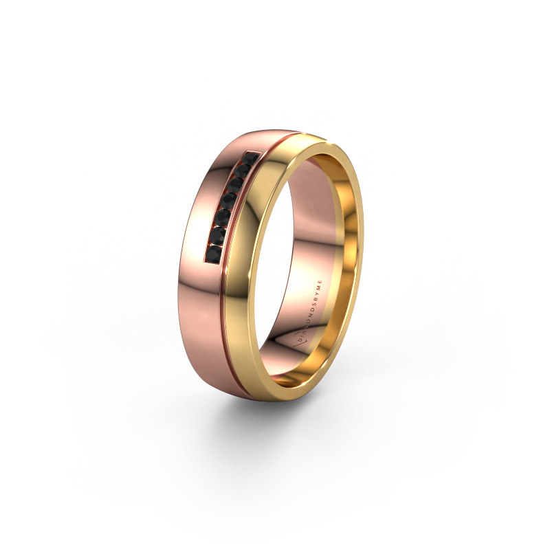 Bild von Ehering WH0308L26AP 585 Roségold ±6x1.7 mm Schwarz Diamant