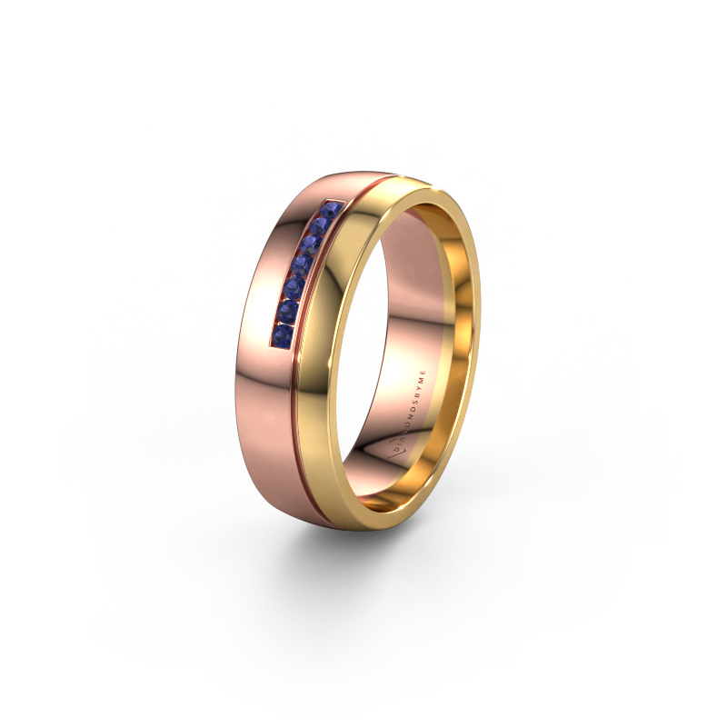 Image of Wedding ring WH0308L26AP 585 rose gold ±0.24x0.07 in Sapphire