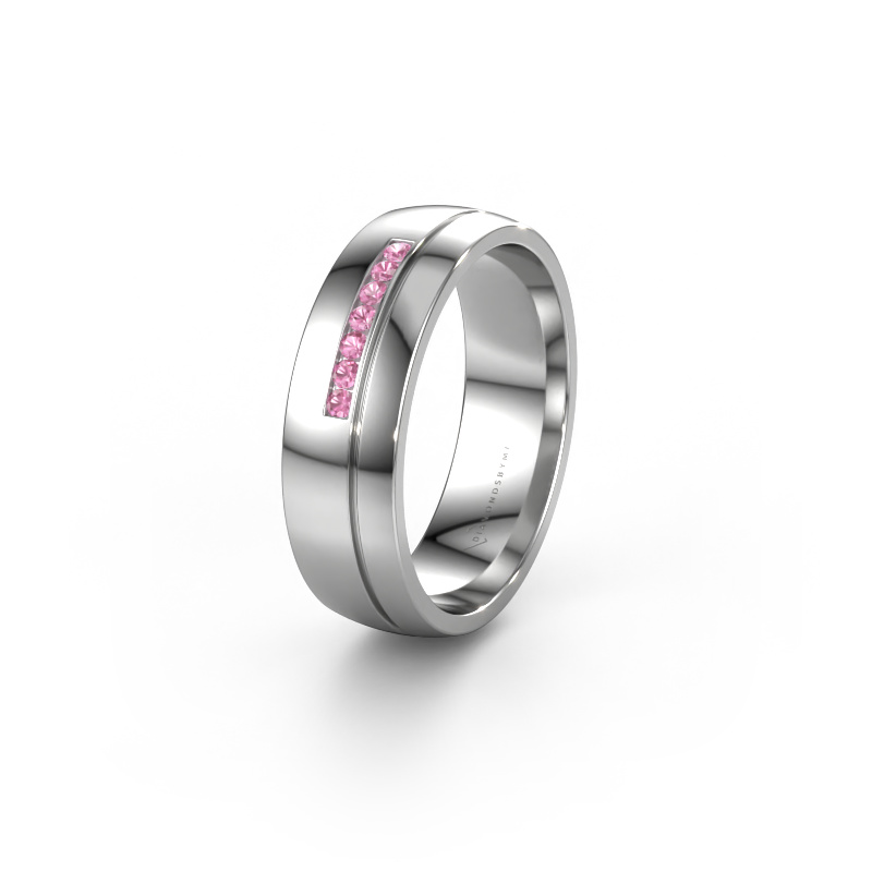 Bild von Ehering WH0308L26AP 950 Platin ±6x1.7 mm Pink Saphir