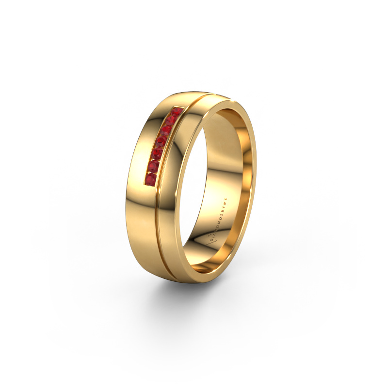 Image of Wedding ring WH0308L26AP 585 gold ±6x1.7 mm Ruby