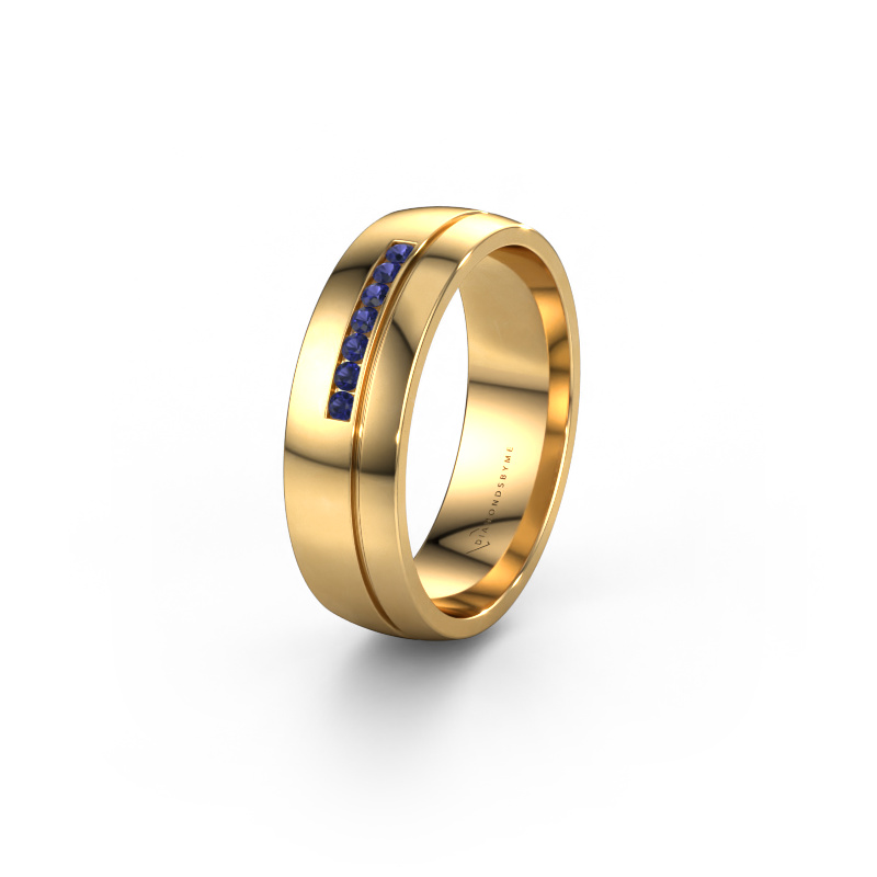 Image of Wedding ring WH0308L26AP 585 gold ±6x1.7 mm Sapphire