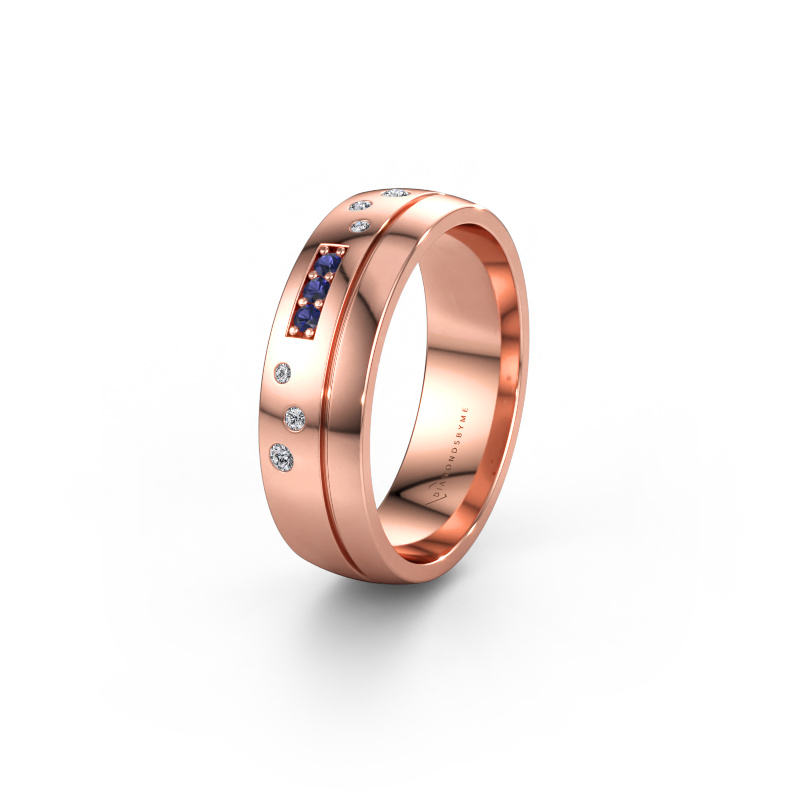 Immagine di Fede nuziale WH0310L26AP 585 oro rosa ±6 x 1,7 mm Zaffiro