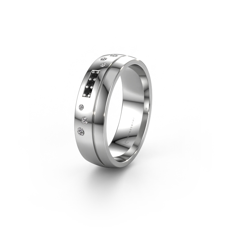 Image of Wedding ring WH0310L26AP 950 platinum ±0.24x0.07 in Black diamond