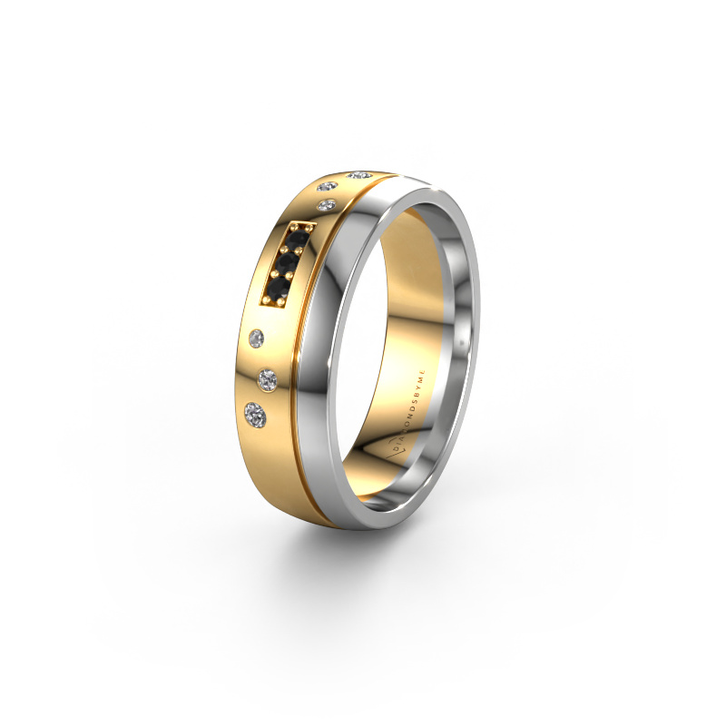 Image of Wedding ring WH0310L26AP 585 gold ±6x1.7 mm Black diamond