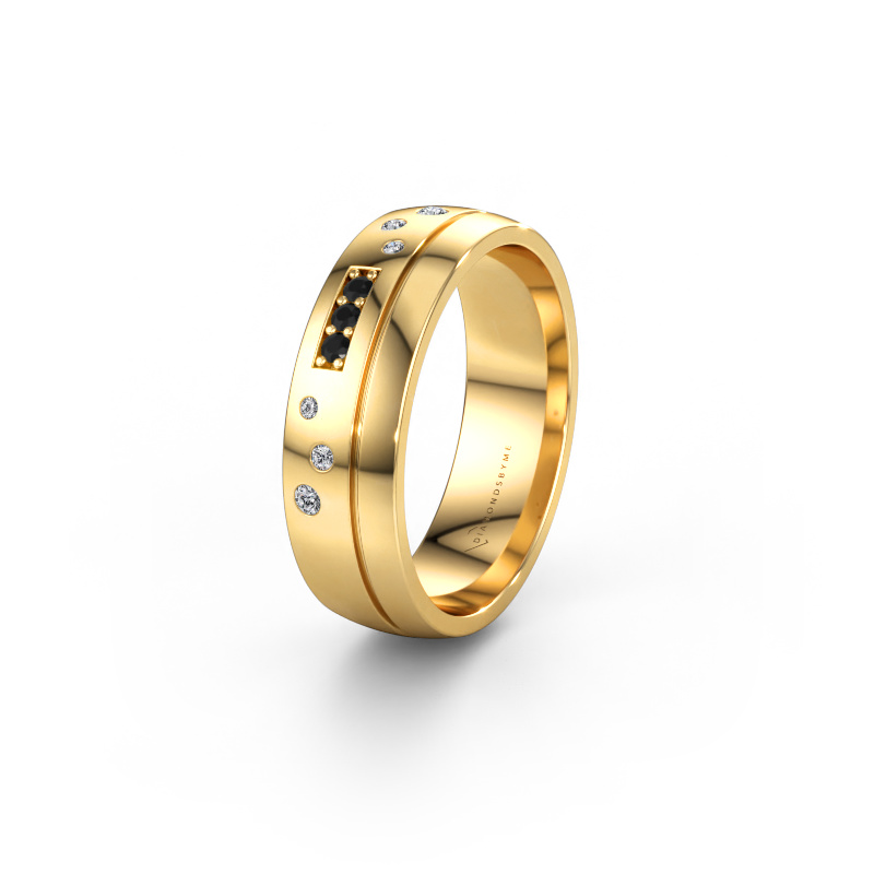 Immagine di Fede nuziale WH0310L26AP 585 oro ±6 x 1,7 mm Diamante nero
