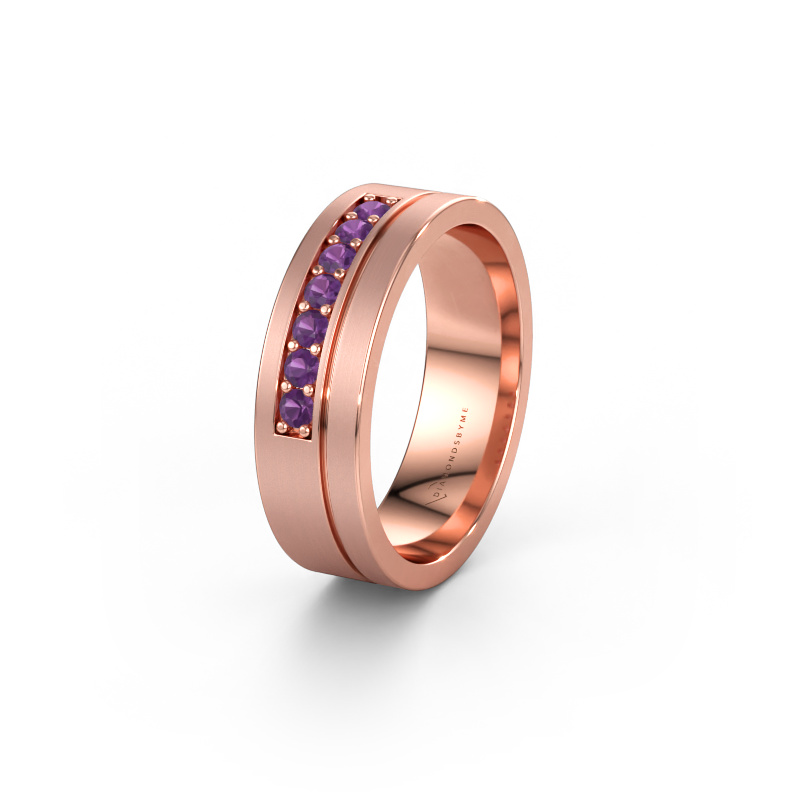 Bild av Vigselring WH0312L16AM 585 roséguld ±6 x 1,7 mm Ametist