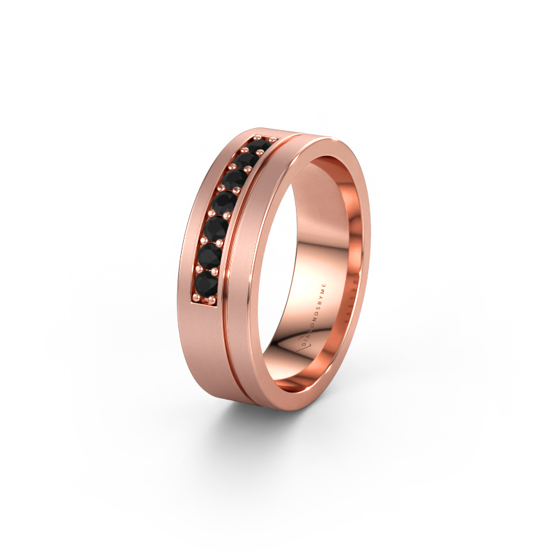 Bild av Vigselring WH0312L16AM 585 roséguld ±6 x 1,7 mm Svart diamant