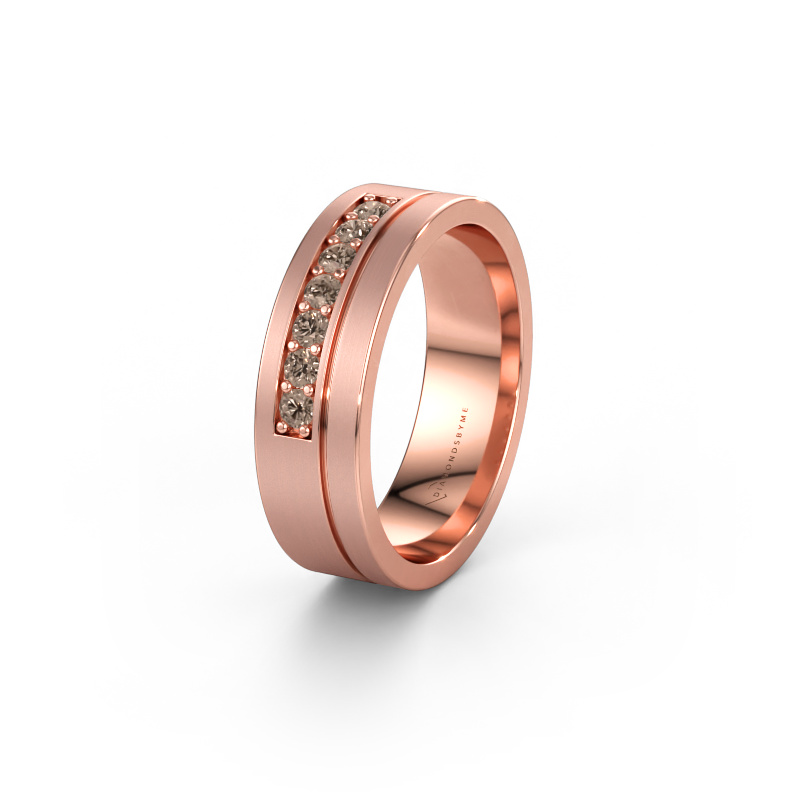 Bild av Vigselring WH0312L16AM 585 roséguld ±6 x 1,7 mm Brun diamant